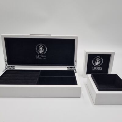 Astucci per gioielli / scatole portaoggetti set "bianco" nobile lucido