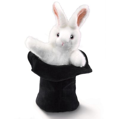 Large rabbit in hat - Pops-up with movable head and paws| Hand puppet 2269