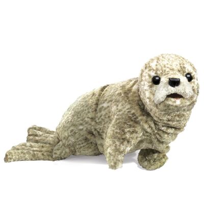 Bebé foca, plateado / Foca común| Marioneta de mano 2537