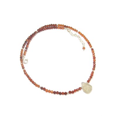 Collier Grenat Hessonite Et Labradorite Argent 925