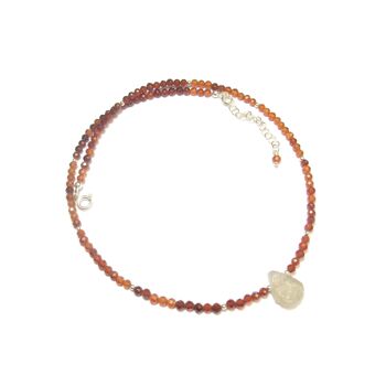 Collier Grenat Hessonite Et Labradorite Argent 925 1