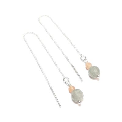Labradorite And Moonstone Earrings Silver 925