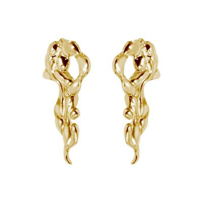 Boucles d'oreilles d'élevage - Plaqué or 18 carats