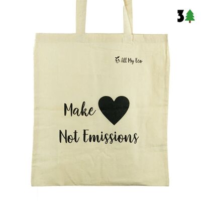 Organic Cotton Tote Bag - "Make Love not Emissions"