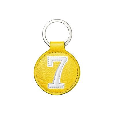 Mini keyring n ° 7 white yellow background