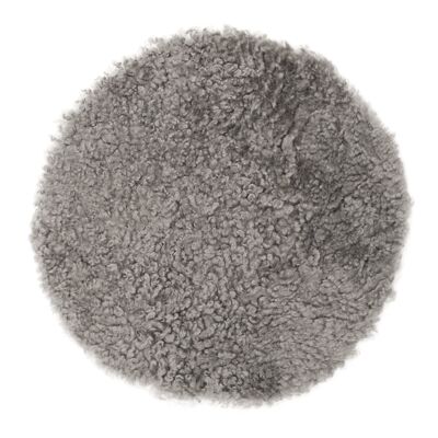 Curly seat cover sheepskin - round_Natural Grey