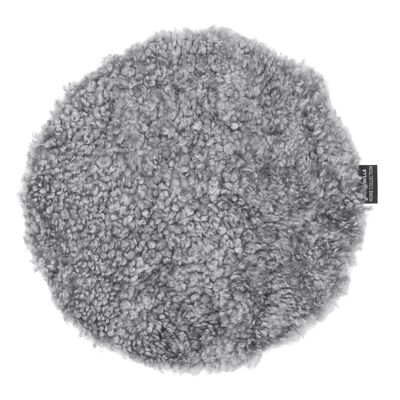 Curly seat cover sheepskin - round_Charcoal Silvergrey