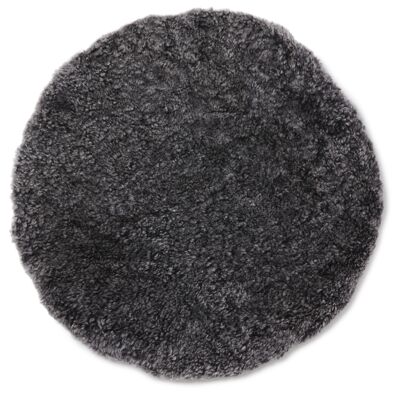 Curly pad sheepskin - round_Dark Gray