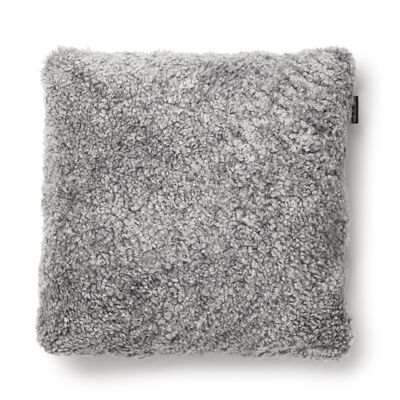 Curly cushion cover sheepskin_Charcoal Grey Silver