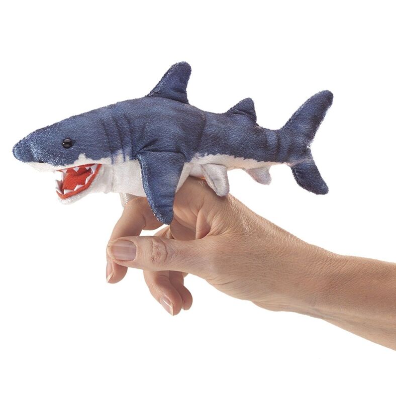 Peluche bouche mobile marionnette requin poupée à main animal