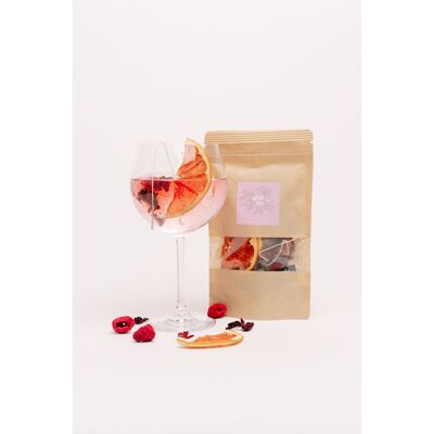 Pochette de 6 cocktails à infuser, fraise, framboise et hibiscus