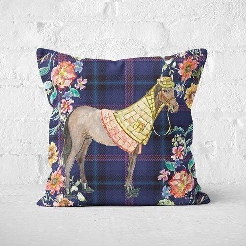 Tweed Horse Cushion