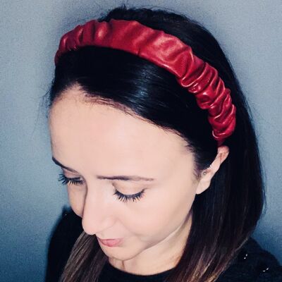 Christmas - Leather Headband Red