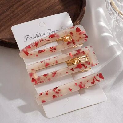 Christmas - Resin Barrettes Red