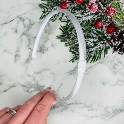 Christmas - Looped Satin Headband - White