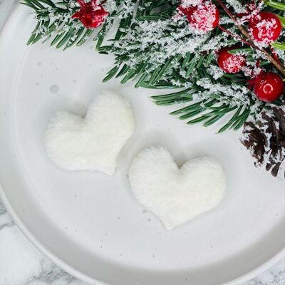 Christmas - White Fur Hearts Piggies