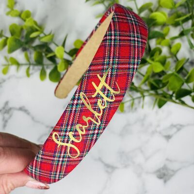 Tartan - Headband Personalised