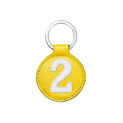 Mini-Schlüsselring Nr. 2 weißer gelber Hintergrund
