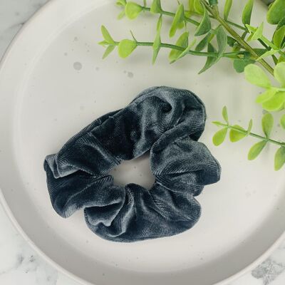 Autumn - Velvet Scrunchie Set Blues - Grey