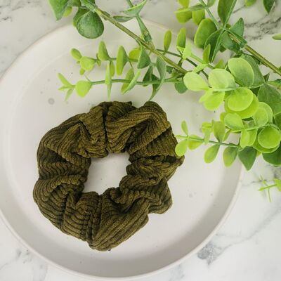 Autumn - Corduroy Scrunchies (7 Colour Options) - Khaki