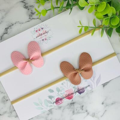 Baby - Leather Butterfly Baby Band Set Pinks