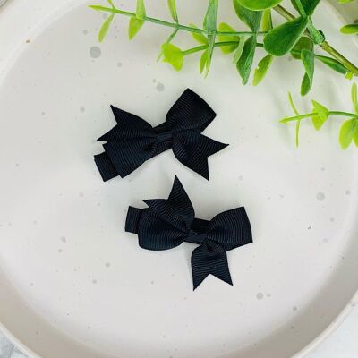 Baby Piggies -  Ribbon Bows Black