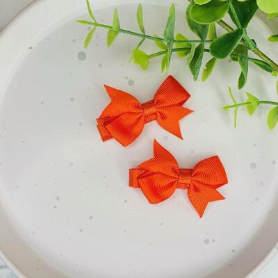 Baby Piggies -  Ribbon Bows Burnt Orange