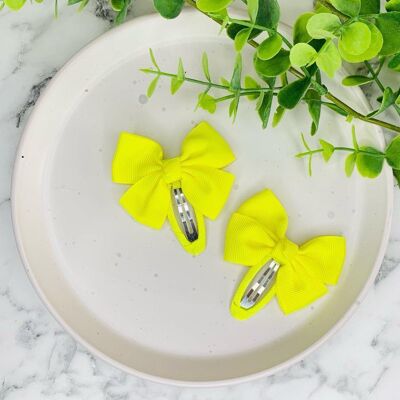 Snap Clips - Ribbon Bow Yellow