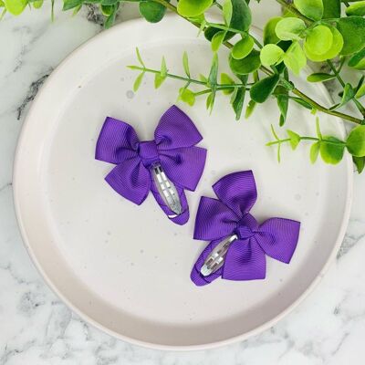 Snap Clips - Ribbon Bow Purple