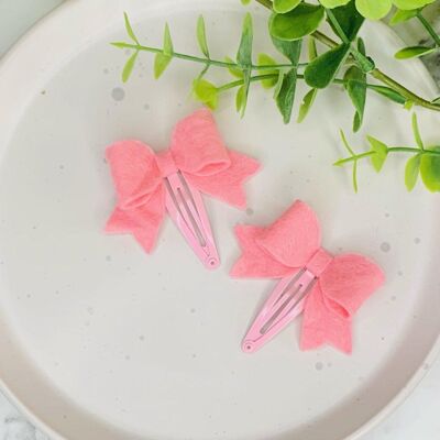 Snap Clips - Helen Bow Baby Pink