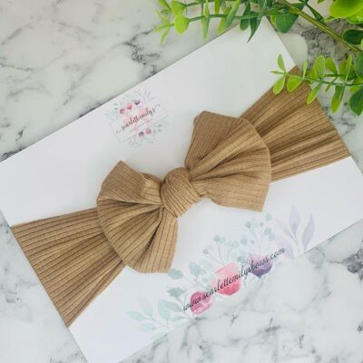 Baby - Bow Hair Wrap Mocha