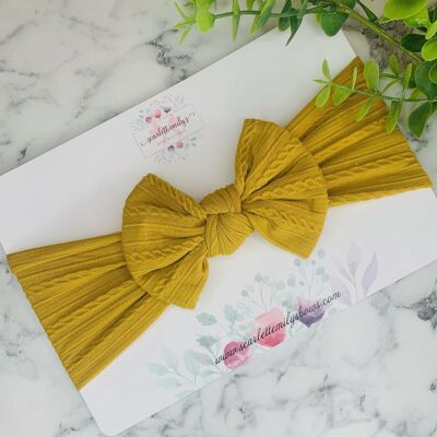 Baby - Bow Hair Wrap Mustard