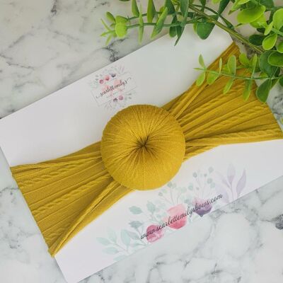 Baby - Doughnut Hair Wrap Mustard