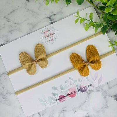 Baby - Leather Butterfly Baby Band Set Mustard & Ocre