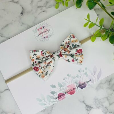 Baby - Autumn Print Pinch Bow Baby Band