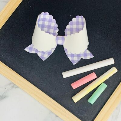 School - 3.5" Gingham Belle Bow Lilac