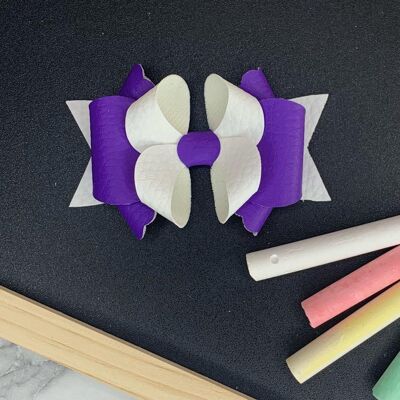 School - 3.5" Franchi Clover Bow Purple