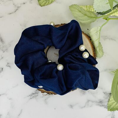Pearl - Scrunchie (6 Colour Options) - Navy