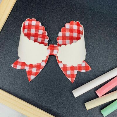 School - 3.5" Gingham Belle Bow Red