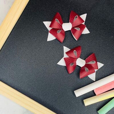 School - 2.5" Franchi Star Bows Burgundy (Piggies)