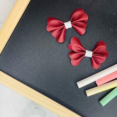 School - 2.5" Pixie Pinch Bows Burgundy (Piggies)