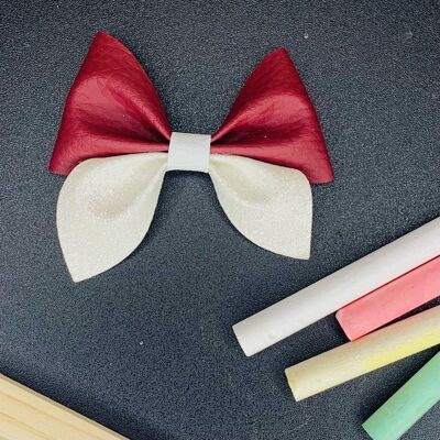 School - 3.5" Pinch Bow Burgundy