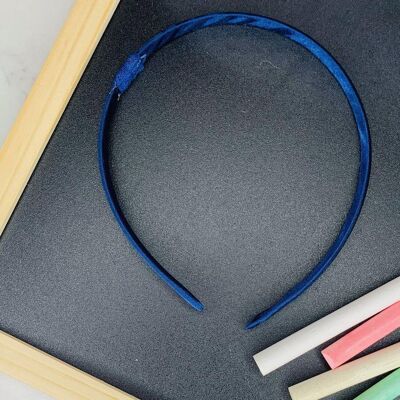 School - Satin Headband With Loop Navy