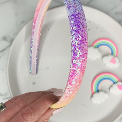 Rainbow - Glitter Headband Pastel
