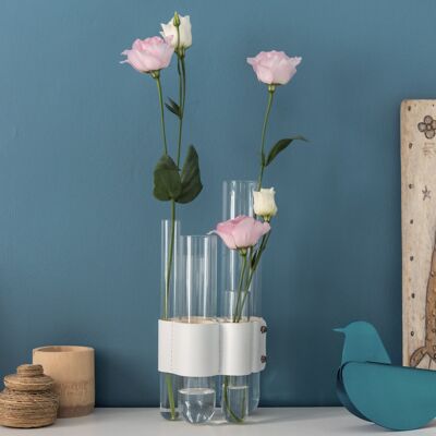 Vase Forget-me-not 2 - cuir Blanc -