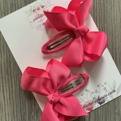 Ribbon Snap Clips (Available In 25 Colour Options) - Pink
