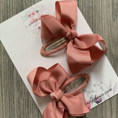 Ribbon Snap Clips (Available In 25 Colour Options) - Dusty Pink