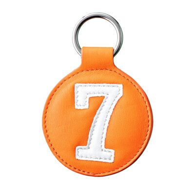 Keyring n ° 7 white orange background