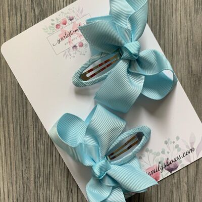 Ribbon Snap Clips (Available In 25 Colour Options) - Light Blue
