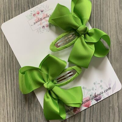 Ribbon Snap Clips (Available In 25 Colour Options) - Green